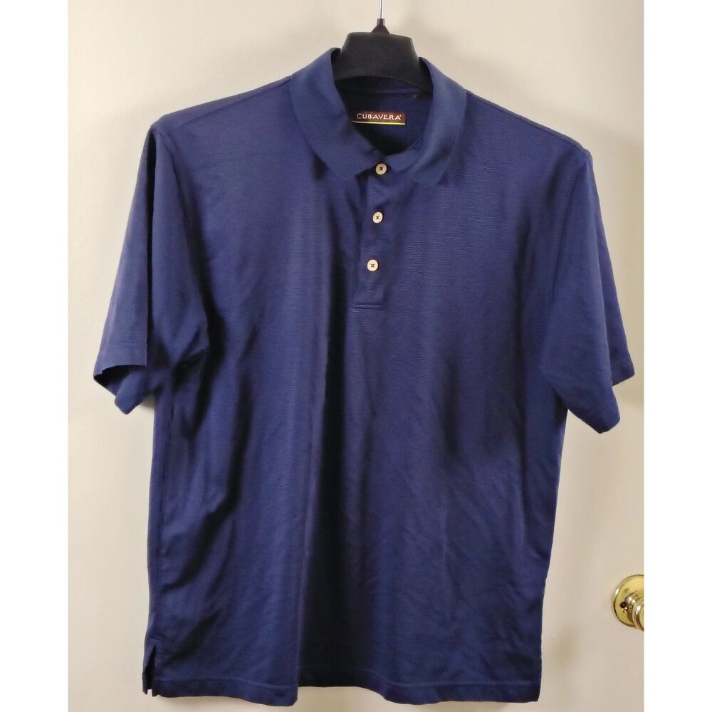 Cubavera Mens Short Sleeve Polo Shirt Size Large 3 button